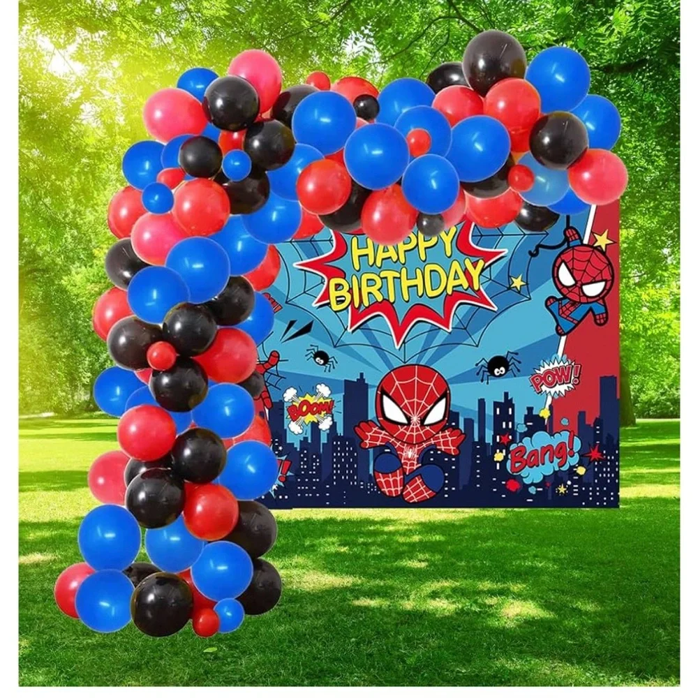Spider-Man Happy Birthday backdrop kid #2,5x7,Balloons,Theme Party Kit